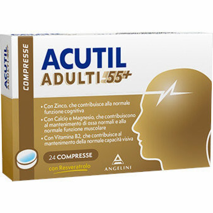 Acutil Integratore 55+ con Zinco Calcio Magnesio e Vitamina B2 24 Compresse - Acutil