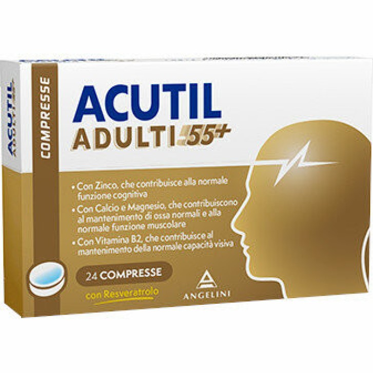 Acutil Integratore 55+ con Zinco Calcio Magnesio e Vitamina B2 24 Compresse - Acutil