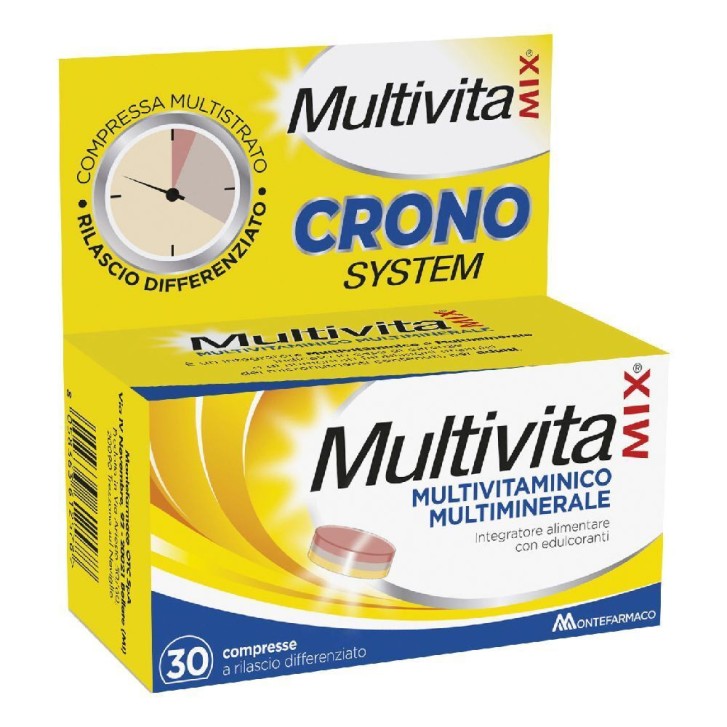 Multivitaminico Crono Integratore per Adulti Senza Glutine 30 Compresse - Multivitaminix