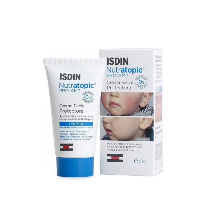 Nutratopic Pro-Amp Crema Viso Idratante per Pelle Sensibile Senza Conservanti 50ml - Isdin