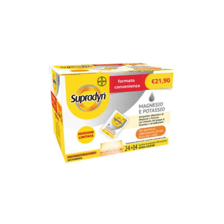 Integratore Magnesio Potassio Vitamine B e C 38 Bustine Edizione Limitata - Supradyn