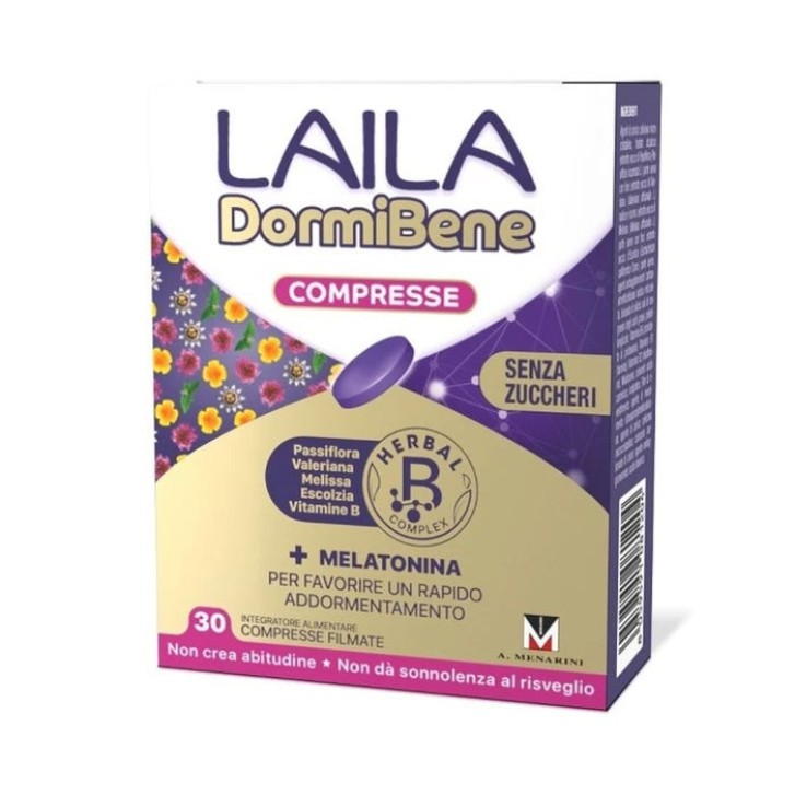 LAILA Dormibene Integratore Melatonina per il Sonno con Vitamine B 30 Compresse