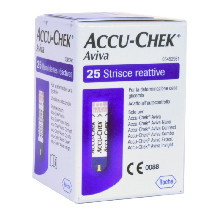 Accu-Chek Aviva Strisce Reattive per Glicemia Risultati Rapidi 25 pezzi - Roche