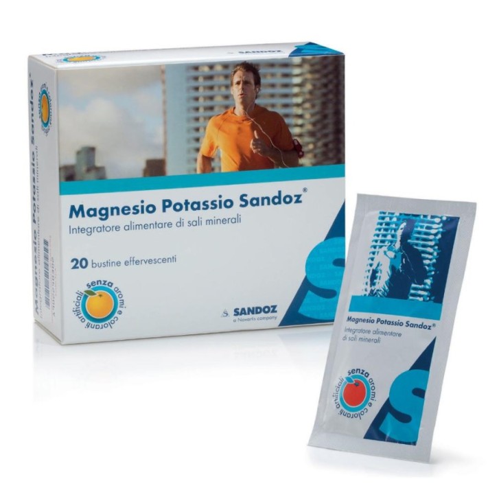 Magnesio Potassio Integratore 20 Bustine Effervescenti Senza Aromi Artificiali - Sandoz