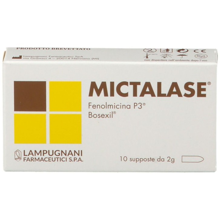MICTALASE Dispositivo Medico 10 Supposte per Affezioni Genito-Urinarie e Ano-Rettali
