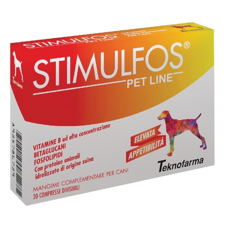STIMULFOS Pet Line Integratore per Cani con Vitamine B Betaglucani Fosfolipidi 30 cpr - STIMULFOS