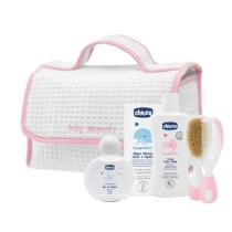 Set 3 Prodotti Igiene Neonato Pelli Delicate Rosa Acqua Colonia Bagno Crema - Chicco