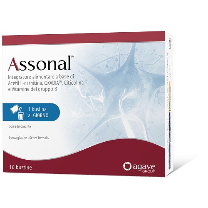 Integratore Alimentare L-Acetil Carnitina Citicolina e Vitamine B 16 Bustine - ASSONAL