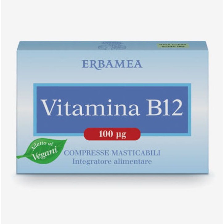 Vitamina B12 Integratore 100mcg 90 Compresse Masticabili Senza Glutine - Erbamea