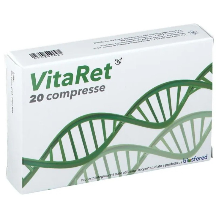 VITARET Integratore Vista e Antiossidante con Luteina Zeaxantina Vitamine 20 Compresse
