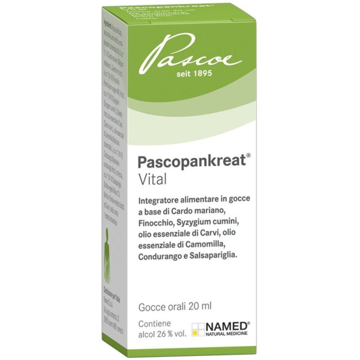 Pascopankreat Vital Integratore Digestione Cardo Mariano e Finocchio Gocce 20ml - NAMED