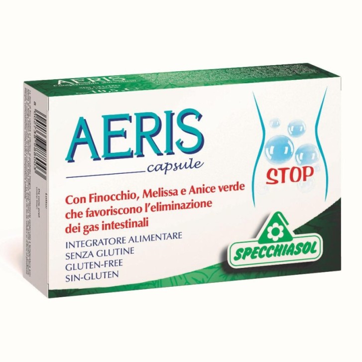AERIS Integratore Digestivo Elimina Gas con Finocchio e Melissa 30 Capsule - SPECCHIASOL