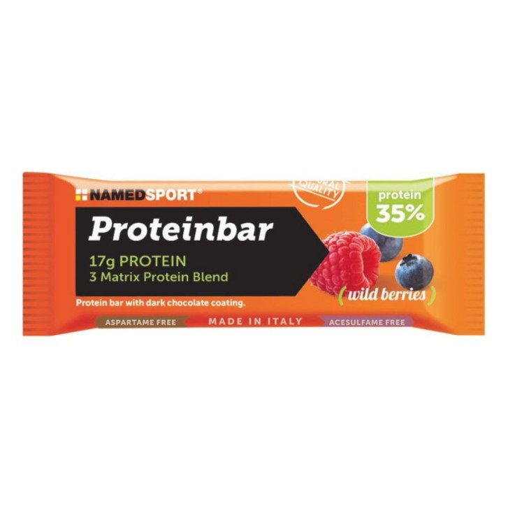 Proteinbar Wild Berries Barretta Proteica Frutti di Bosco 17g Proteine 50g - NAMED