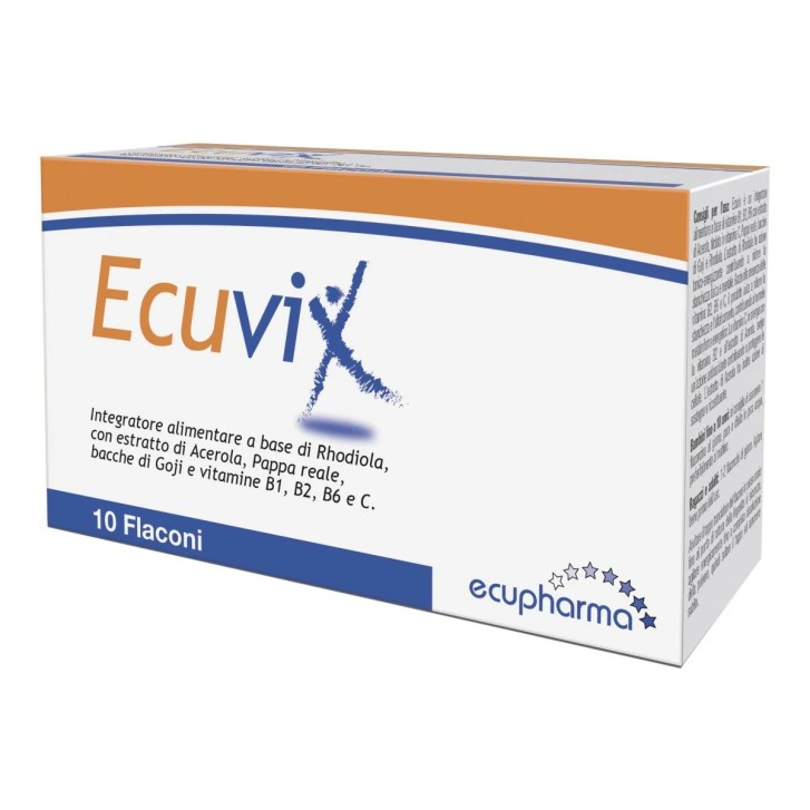 ECUVIX Integratore Tonico Energizzante con Rhodiola e Vitamine 10 Flaconi 10ml - ECUPHARMA