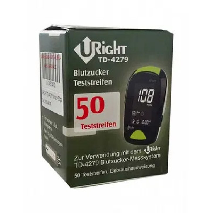 Strisce Glicemia U-RIGHT TD 4279 Dispositivo Medico 50 pezzi - BIOCHEMICAL