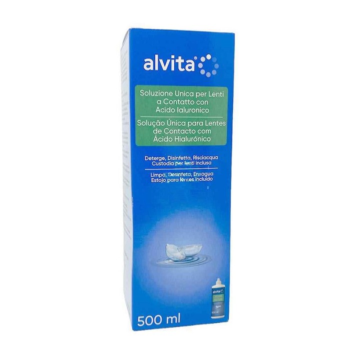 Soluzione Unica per Lenti a Contatto con Acido Ialuronico 500ml - ALVITA