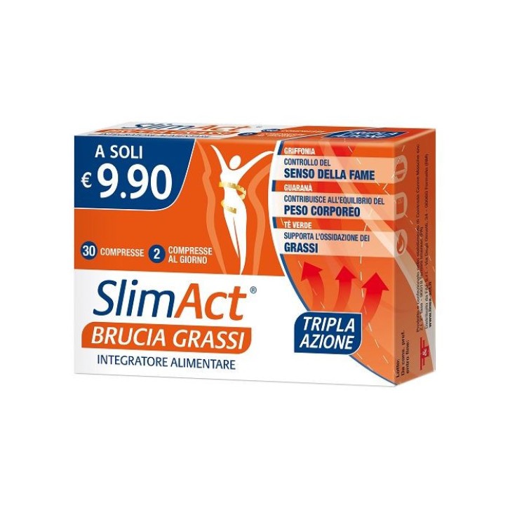Slim Act Brucia Grassi Integratore Controllo Peso e Metabolismo 30 Compresse
