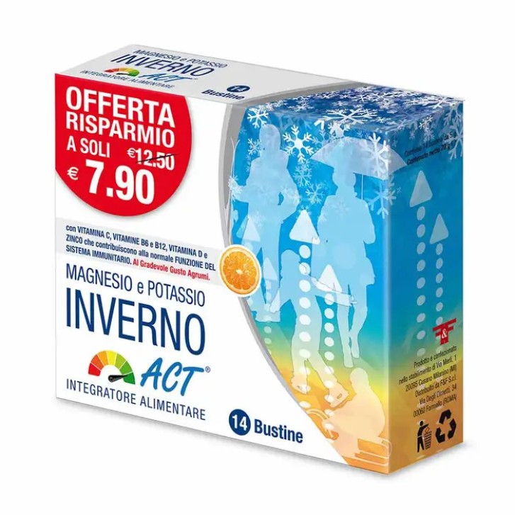 Magnesio e Potassio Inverno Act Integratore Sistema Immunitario 14 Bustine 70g - F&F Magnesio e Potassio Inverno Act Integratore Sistema Immunitario 14 Bustine 70g - F&F