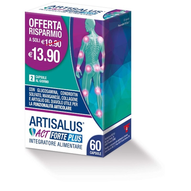 Artisalus Act Forte Plus Integratore Articolazioni e Ossa 60 Capsule - F&F