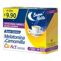 Melatonina ACT Integratore Sonno e Relax con Camomilla e Melissa 30 Bustine - KELEMATA