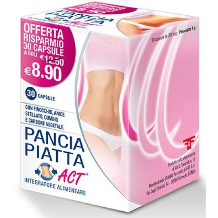 Pancia Piatta ACT Integratore Digestivo Riduce Gonfiore Addominale 30 Capsule - F&F Pancia Piatta ACT Integratore Digestivo Riduce Gonfiore Addominale 30 Capsule - F&F