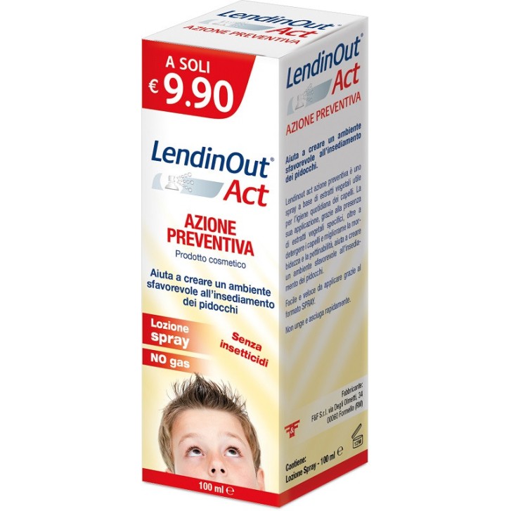 LENDINOUT ACT Spray Preventivo Pidocchi con Estratti Vegetali 100ml - LENDINOUT