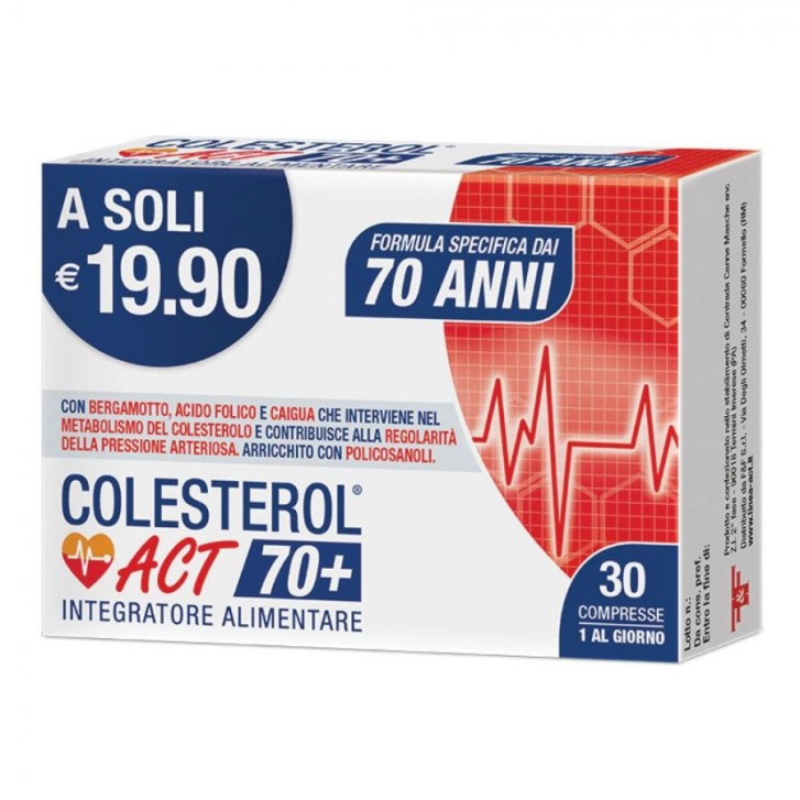 Colesterol Act 70+ Integratore Colesterolo e Pressione per Over 70 30 Compresse - F&F SRL