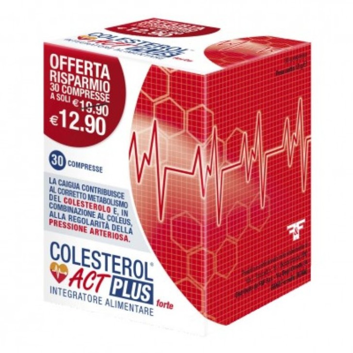 Colesterol Act Plus Forte Integratore Colesterolo e Pressione Arteriosa 30 Compresse - F&F