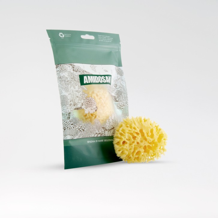 Spugna di Mare Naturale Morbida Anallergica Ecologica 11cm - Amidosan
