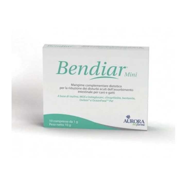 Bendiar Mini Mangime Complementare per Cani e Gatti per Assorbimento Intestinale 10 Compresse - Aurora Biofarma Vet