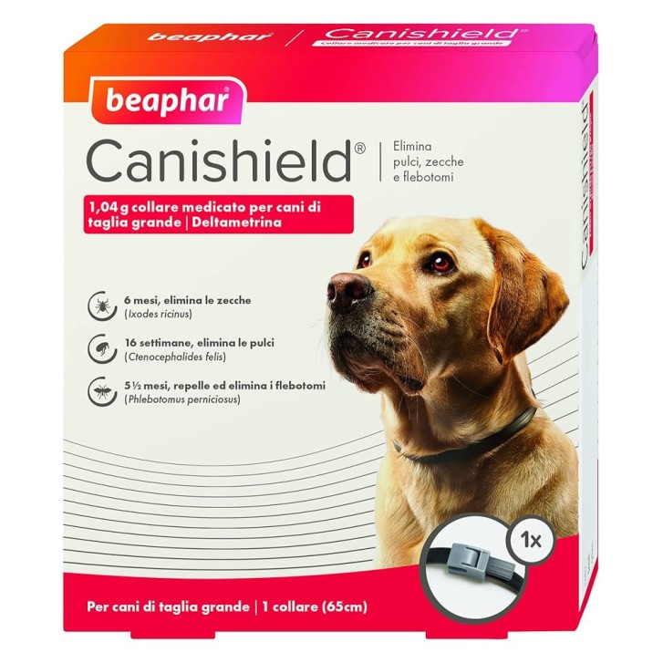 Canishield Collare Antiparassitario Cani Taglia Grande Deltametrina 2 Pezzi - BEAPHAR Canishield Collare Antiparassitario Cani Taglia Grande Deltametrina 2 Pezzi - BEAPHAR