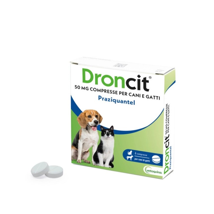 Droncit Antielmintico per Cani e Gatti con Praziquantel 50mg 6 Compresse - DRONCIT