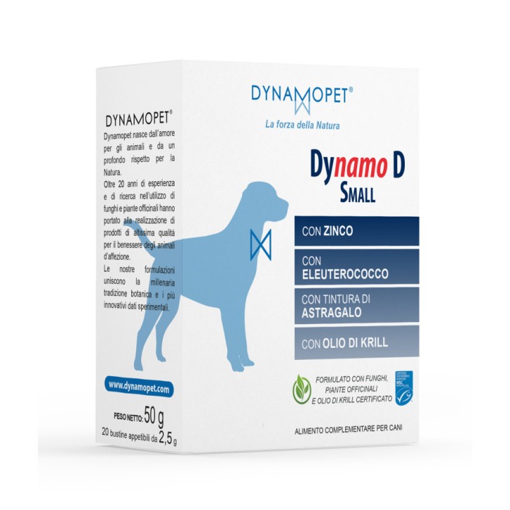 Dynamo D Small Alimento Complementare Cani in Polvere Difese Naturali 20 Bustine - Dynamopet Dynamo D Small Alimento Complementare Cani in Polvere Difese Naturali 20 Bustine - Dynamopet