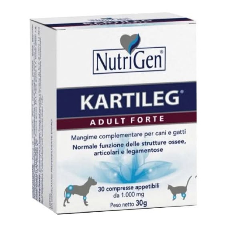 Kartileg Adult Forte Integratore Supporto Articolare Cani e Gatti 30 Compresse - NUTRIGEN