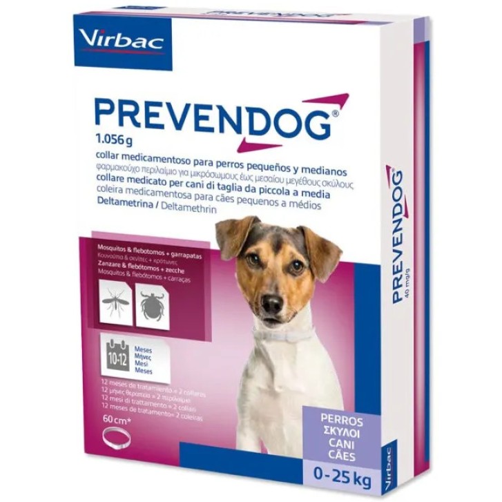 Prevendog Collare Antiparassitario Cani Taglia Piccola/Media Deltametrina 60cm - PREVENDOG Prevendog Collare Antiparassitario Cani Taglia Piccola/Media Deltametrina 60cm - PREVENDOG