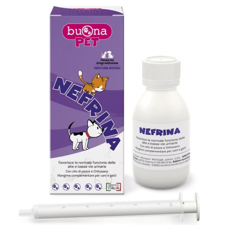 Nefrina Supporto Renale Cani e Gatti Mangime Complementare 60g con Siringa - Buona