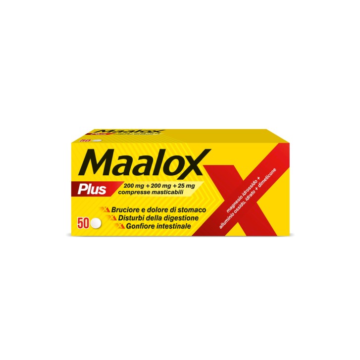 Maalox Plus Compresse Masticabili 50 Pezzi - Maalox Maalox Plus Compresse Masticabili 50 Pezzi - Maalox