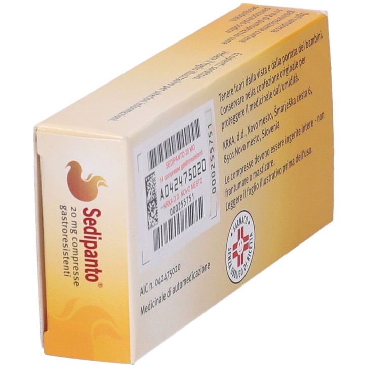 Sedipanto 20mg Compresse Gastroresistenti 14 pezzi - Krka Farmaceutici Sedipanto 20mg Compresse Gastroresistenti 14 pezzi - Krka Farmaceutici