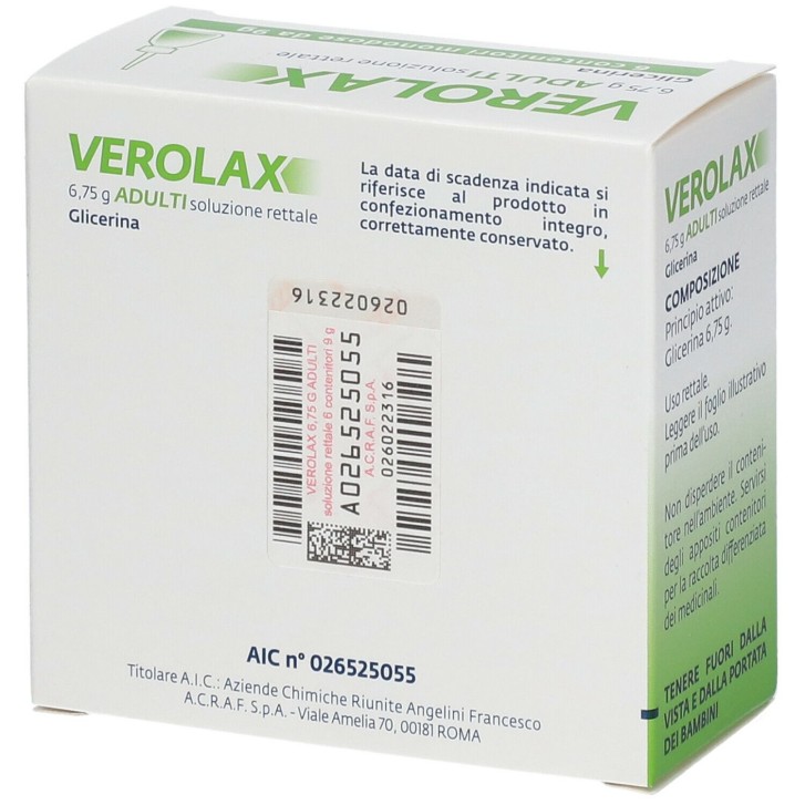 Verolax Adulti Soluzione Rettale Lassativo 6,75g - VEROLAX Verolax Adulti Soluzione Rettale Lassativo 6,75g - VEROLAX