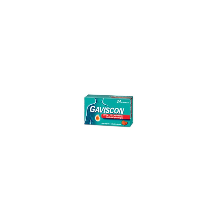Gaviscon 250 mg + 133,5 mg Compresse Masticabili Menta e Fragola 24 pz - Gaviscon