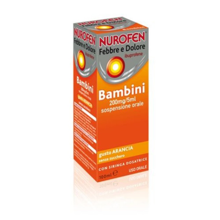 Nurofen Febbre e Dolore 200mg/5ml Sospensione Orale Gusto Arancia - Nurofen