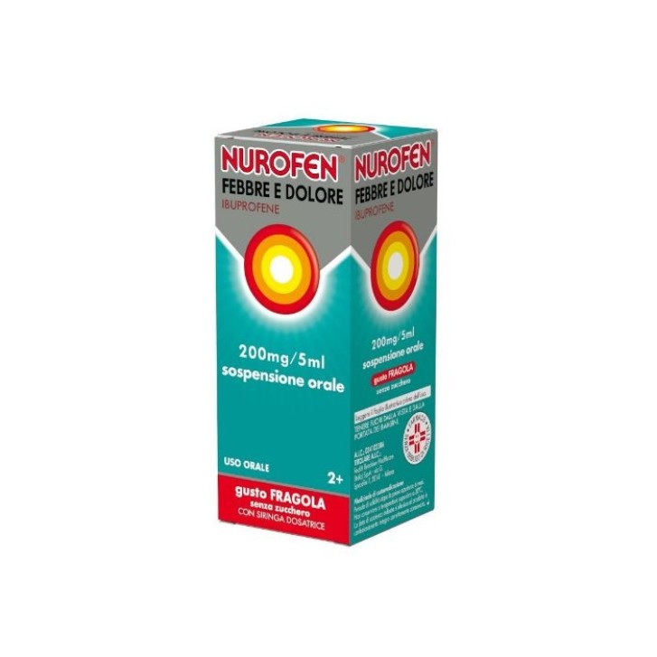 Nurofen Febbre e Dolore 200mg/5ml Sospensione Orale Fragola - Nurofen