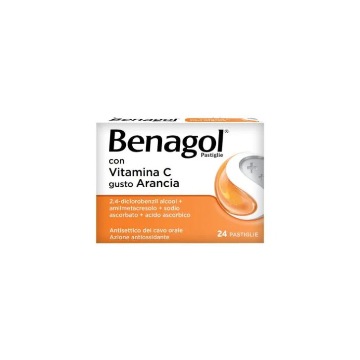 Benagol Vitamina C Pastiglie Disinfettante Orale Gusto Arancia 24 Pastiglie - Benagol