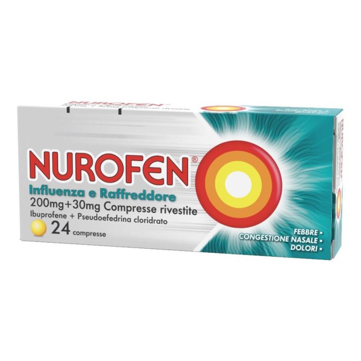 Nurofen Influenza e Raffreddore 200mg+30mg Compresse Rivestite 24pz - Nurofen