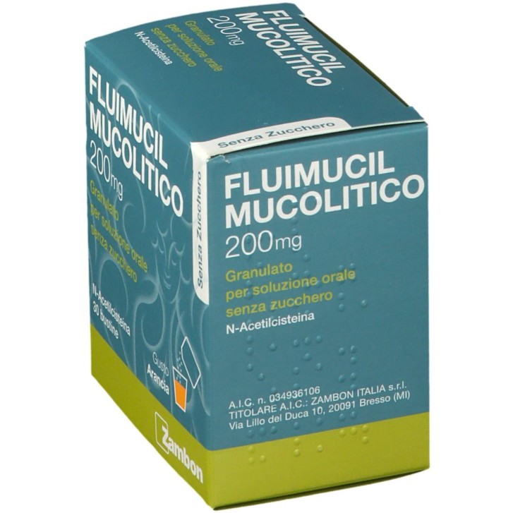 Fluimucil Mucolitico 200 mg Granulato per Soluzione Orale Senza Zucchero - Fluimucil
