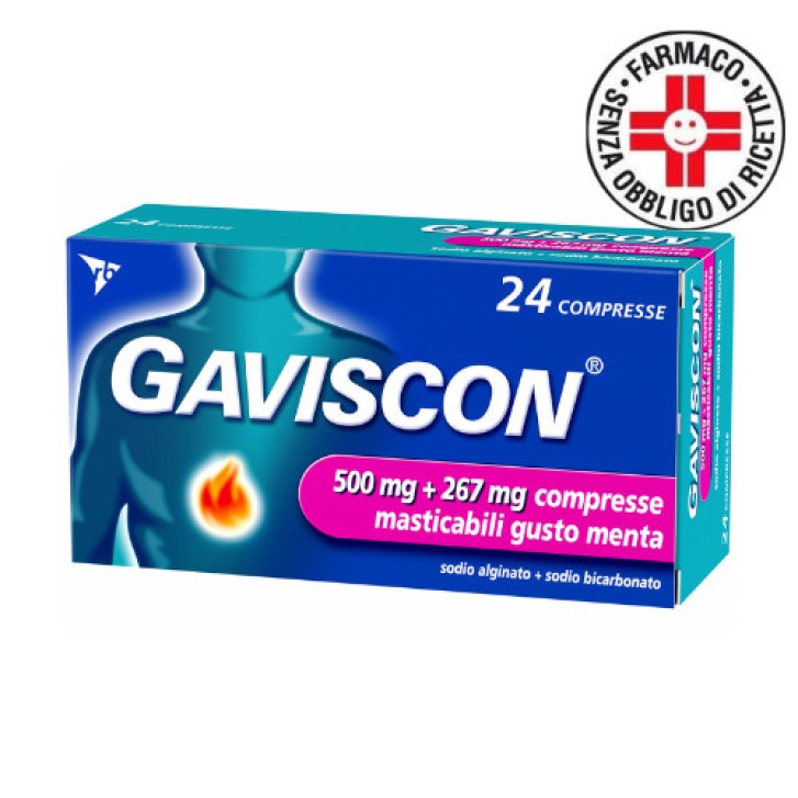 Gaviscon Compresse Masticabili Gusto Menta 500 mg + 267 mg - GAVISCON