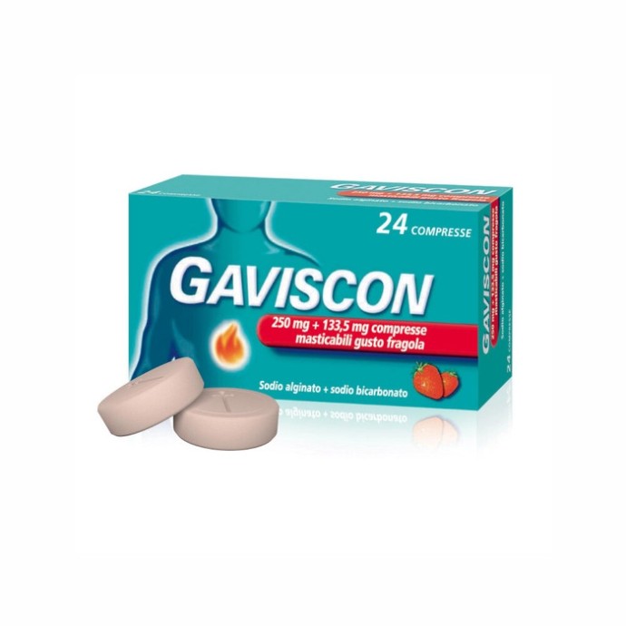 Gaviscon Compresse Masticabili Gusto Fragola 24 Compresse - Gaviscon Gaviscon Compresse Masticabili Gusto Fragola 24 Compresse - Gaviscon
