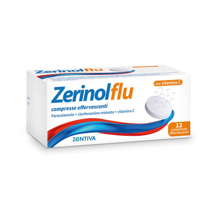 Zerinolflu Medicinale per Influenza e Raffreddore 12 Compresse Effervescenti - Zerinol