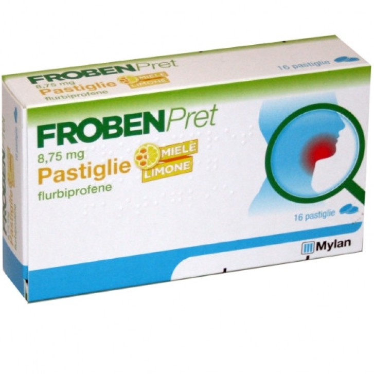 Frobenpret Pastiglie Limone e Miele per Mal di Gola 16 Pastiglie - Froben