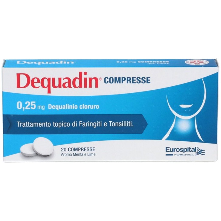 Dequadin 0,25 mg Compresse Mal di Gola 20 Pezzi - Dequadin